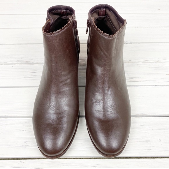 Jack Rogers Bailee Brown Leather Ankle Boots 9.5 - Picture 2 of 8